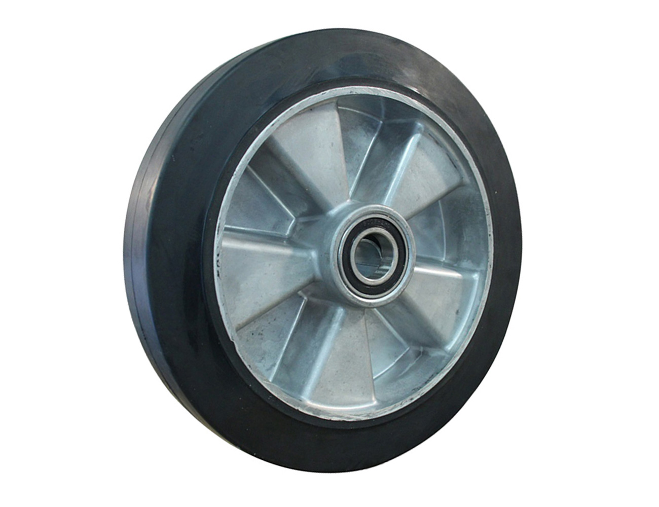 Schwerlast Räder und Rollen Gummi Reifen auf Alufelge - max 525kg - Stahlblech Rollengehause